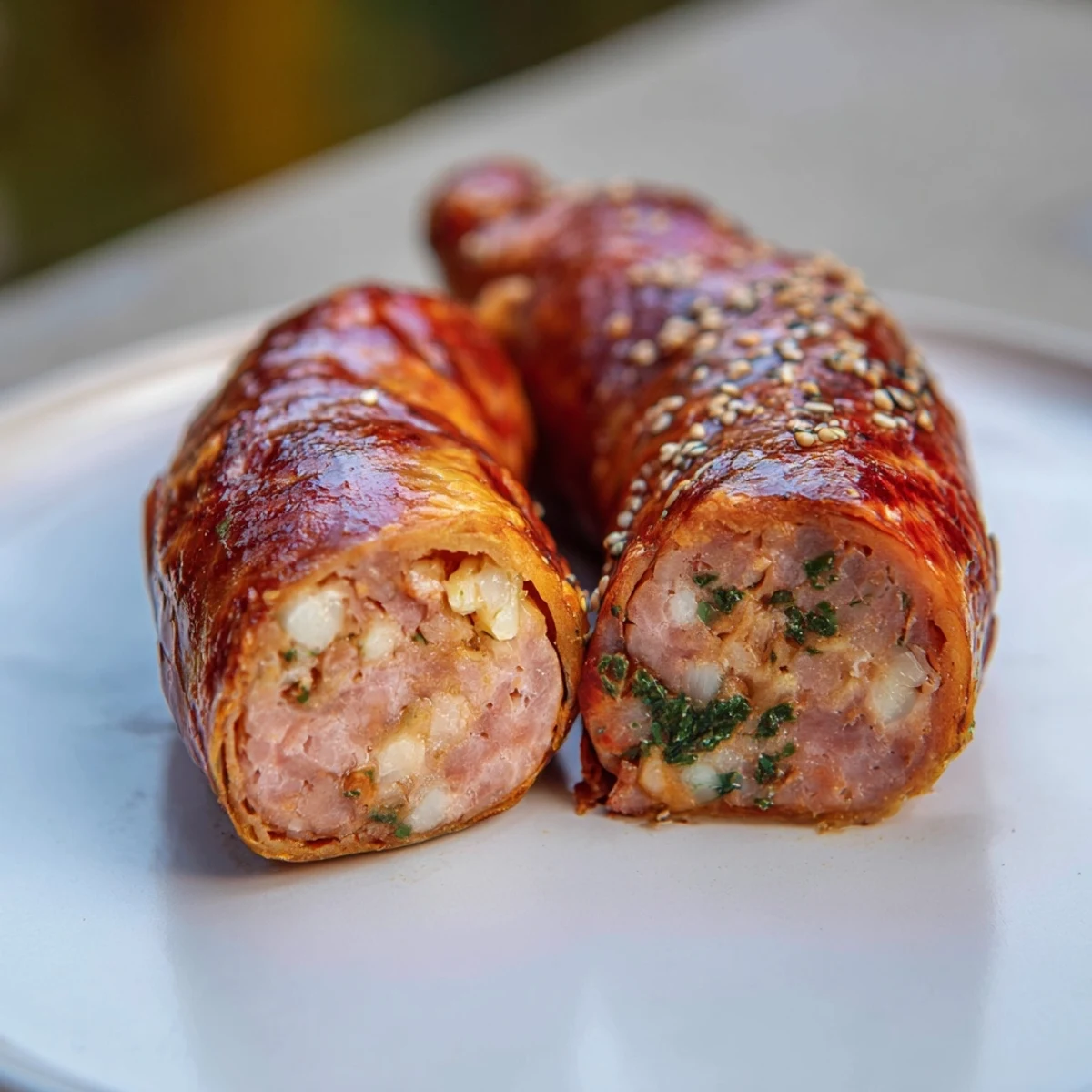 Golden, flaky Homemade Savory Sausage Rolls fresh from the oven, offering a delightful aroma.