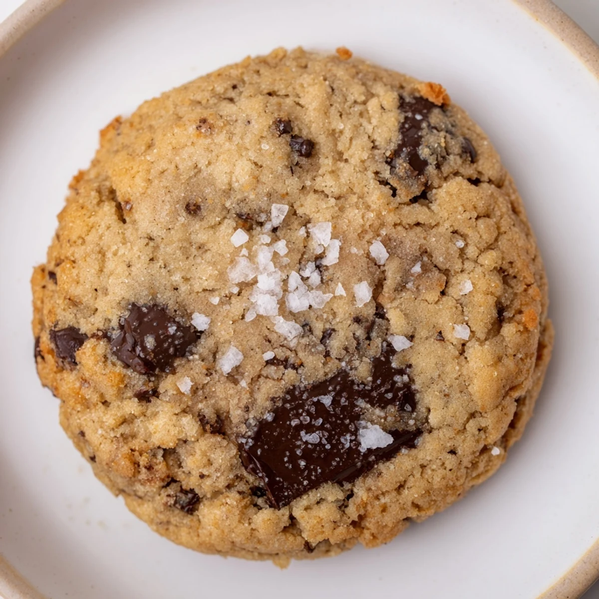 Close-up of a stack of Miso Brown Butter Cookies, showing their crinkled tops and soft centers.