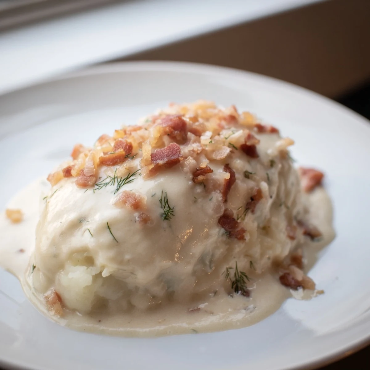 Enjoy the hearty textures of Lithuanian Cepelinai: tender potato dumplings with a rich meat filling.