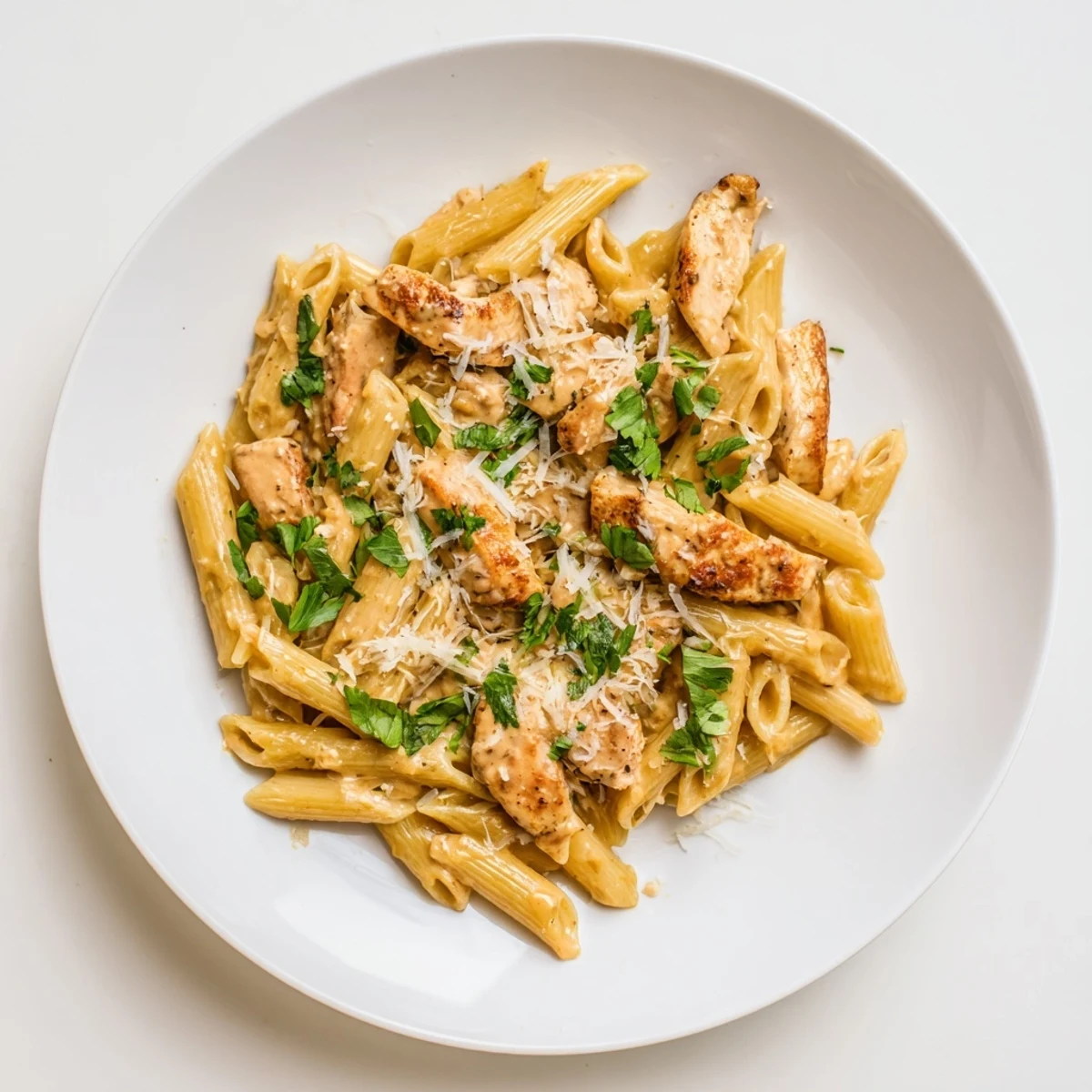 Golden seared chicken breast and al dente penne tossed in a rich, creamy honey chipotle sauce.