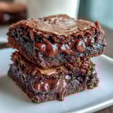 Decadent brownie cookies made with box mix, loaded with gooey chocolate chips and a fudgy center.