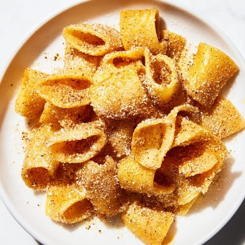 Crispy golden pasta chips