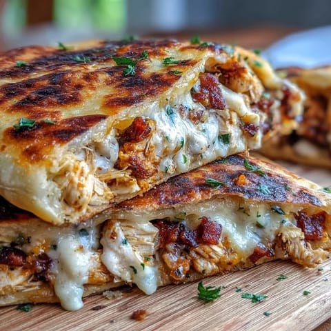 Golden-brown, buttery grilled Ranch Crack Chicken Stuffed Naan oozing melted cheddar and bacon.