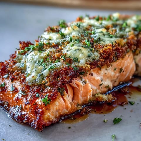Keto Garlic Parmesan Salmon with Roasted Broccoli and Lemon Wedges served on a baking sheet with golden Parmesan crust and tender roasted vegetables.  