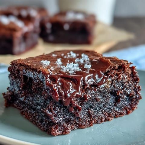 Rich, fudgy sourdough discard brownies topped with flaky sea salt for a perfect sweet-salty finish.