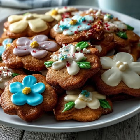 Beautifully decorated sugar cookies featuring intricate royal icing blossoms, perfect for celebrating new arrivals or special occasions.  