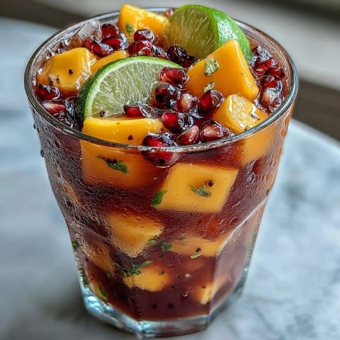 Vibrant homemade Mango Dragonfruit Refresher with frozen fruit, grape juice, and lime—perfect for a refreshing summer drink.