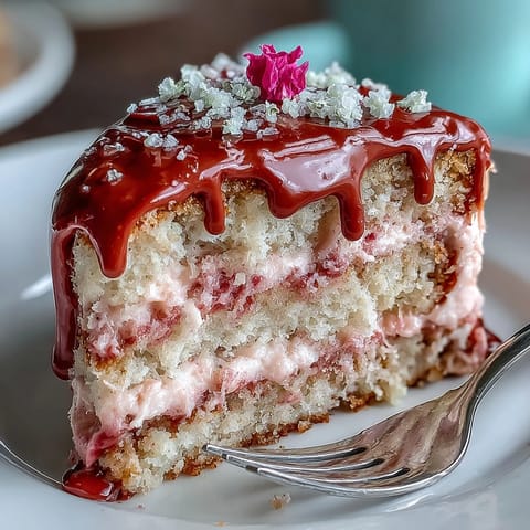 Pretty pink rosé velvet cake, drizzled with shimmering gold, perfect for parties.