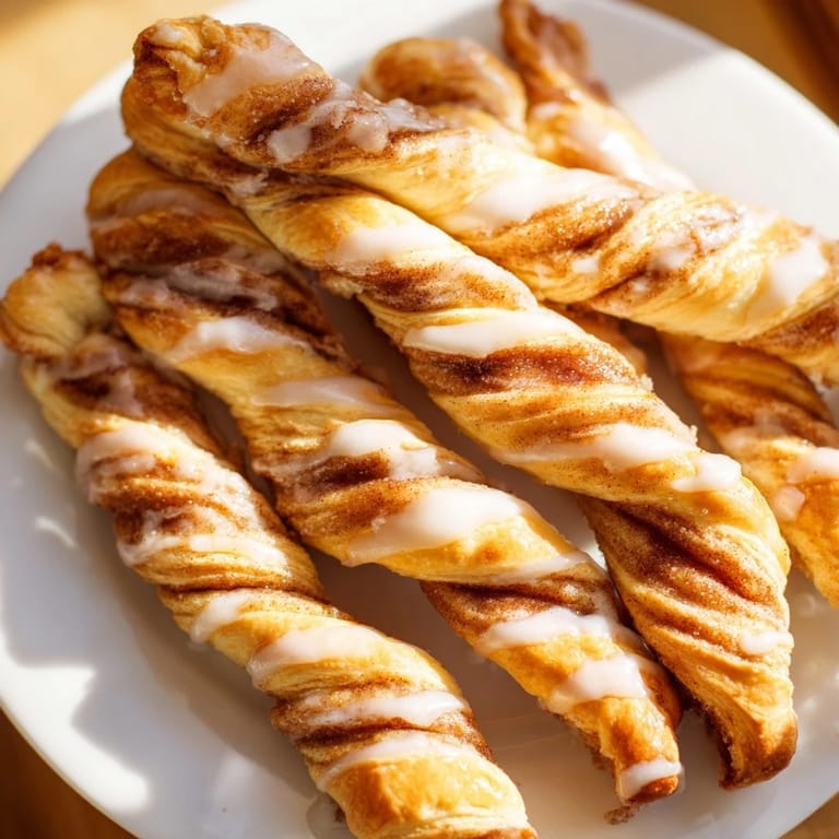 Crispy air-fryer cinnamon roll twists, beautifully swirled, with a sweet, gooey cinnamon sugar filling.