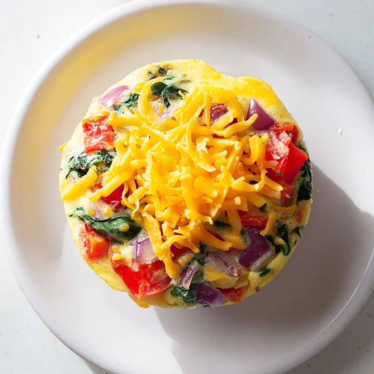 Freshly baked veggie egg muffins with melted cheese, a healthy protein breakfast or snack option.