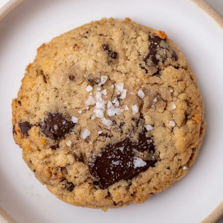 Close-up of a stack of Miso Brown Butter Cookies, showing their crinkled tops and soft centers.