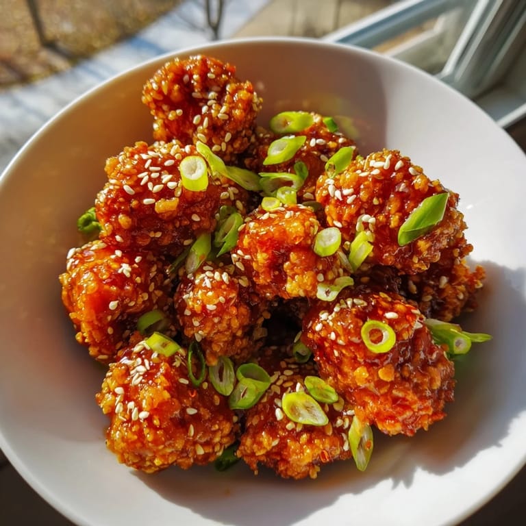 Tempting close-up of Honey Sriracha Tofu Nuggets: savory and succulent with perfect texture.