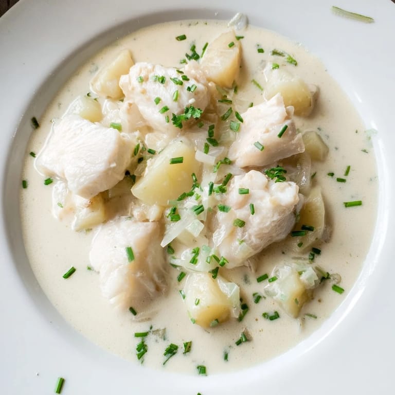 Imagine the flavors: a spoonful of Icelandic Fish Stew featuring flaky fish, creamy potatoes, and sprinkled fresh herbs.
