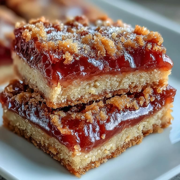 Homemade Guava Cake Bars dusted with powdered sugar, paired with a cup of coffee for a sweet snack.