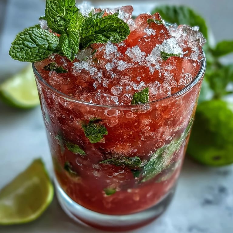 Refreshingly vibrant Guava Mojito featuring white rum, mint, and guava nectar, topped with club soda and a zesty lime garnish.