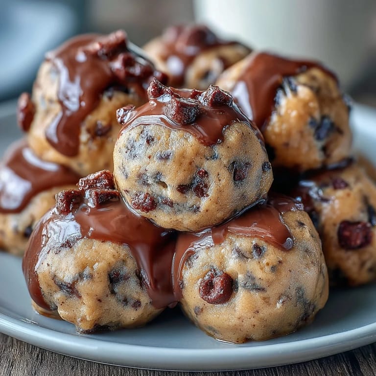 Wholesome no-bake cookie dough bites made with chickpeas and almond butter, packed with protein and studded with vegan chocolate chips.