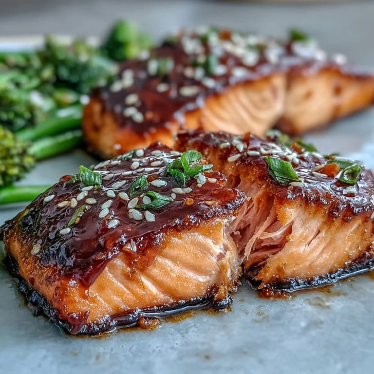 Easy sheet pan teriyaki salmon with crisp-tender broccoli and sweet snap peas, served with a glossy homemade sauce.  