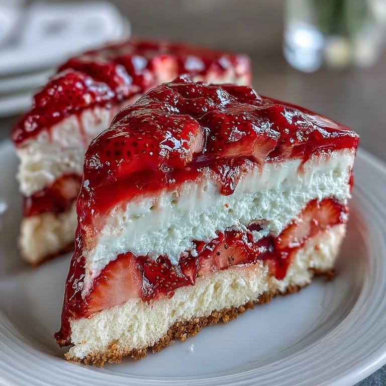 Decadent strawberry mousse cake featuring tender sponge, vibrant mousse, and a shiny glaze, ideal for sharing with loved ones.