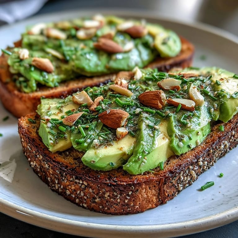 Vibrant green avocado shamrocks arranged on toasted sourdough, topped with crunchy everything seasoning for a savory brunch treat.