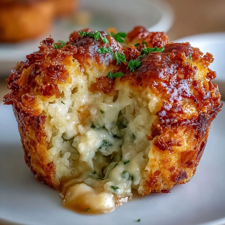 Cheesy potato muffin cups baked to perfection with creamy filling and crunchy topping.  