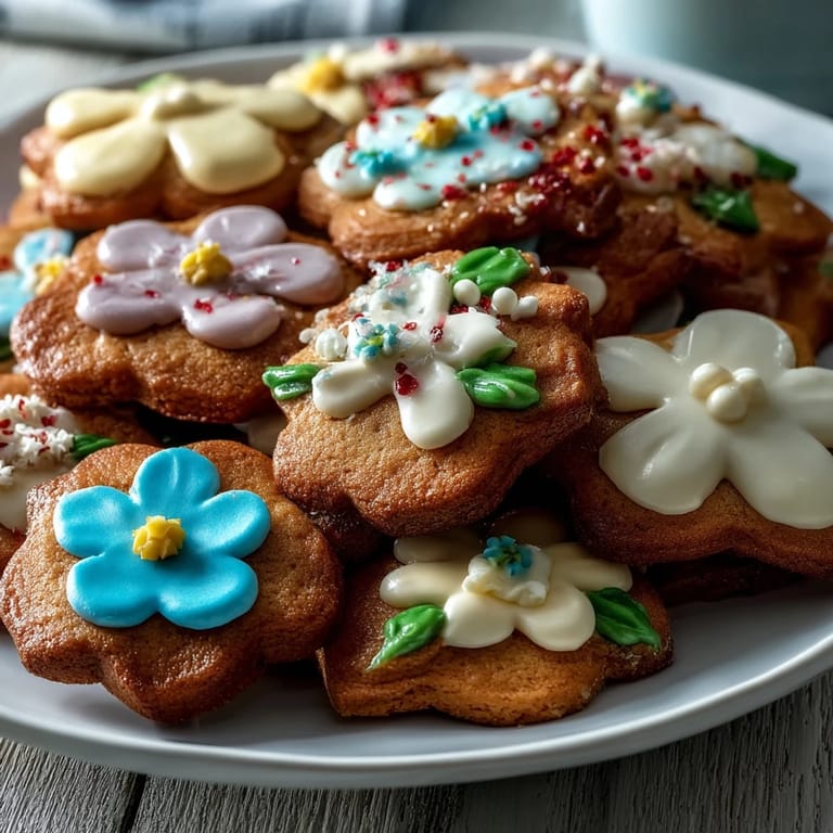 Beautifully decorated sugar cookies featuring intricate royal icing blossoms, perfect for celebrating new arrivals or special occasions.  