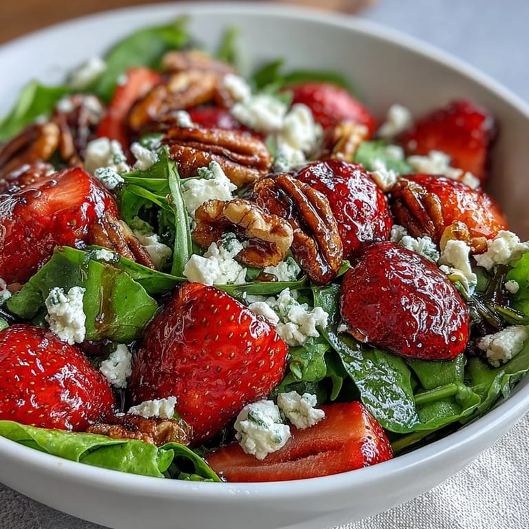 Spring Dinner Party Strawberry Arugula Salad with Balsamic Glaze