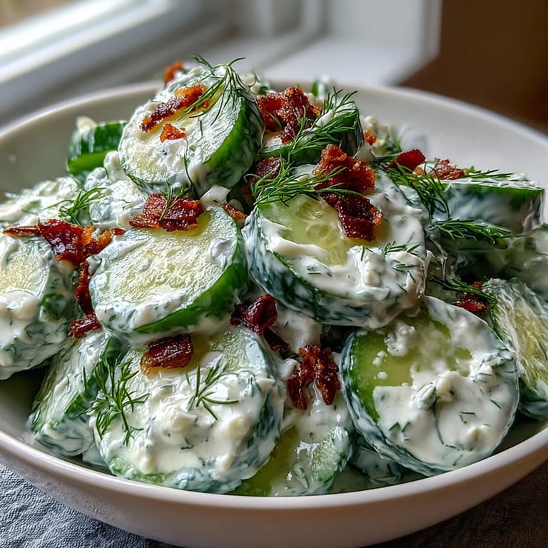 Cool, creamy cucumber salad with fresh dill and Greek yogurt, perfect for picnics or alongside grilled chicken.