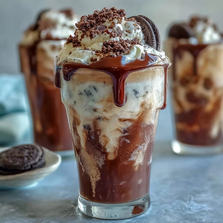 Rich cookies and cream cold brew featuring smooth cold brew coffee blended with cookies-and-cream milk, served over ice.