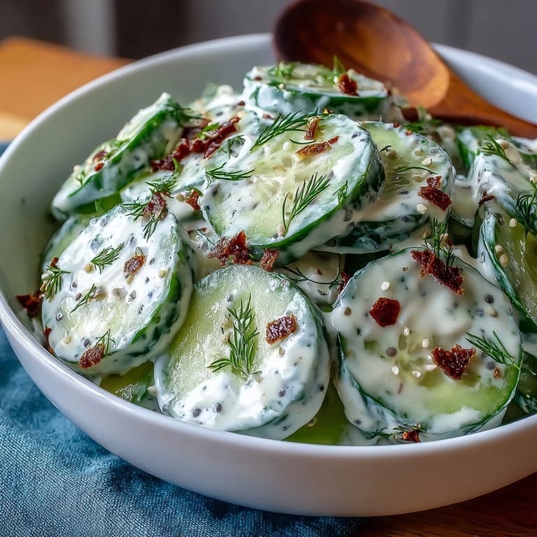 Visually appealing TikTok Cucumber Salad, bright, cool, and sprinkled with everything seasoning.