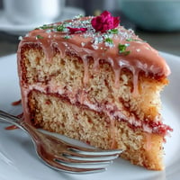 Pretty pink Bridal Shower Rosé Velvet Cake with shimmering edible gold drip.
